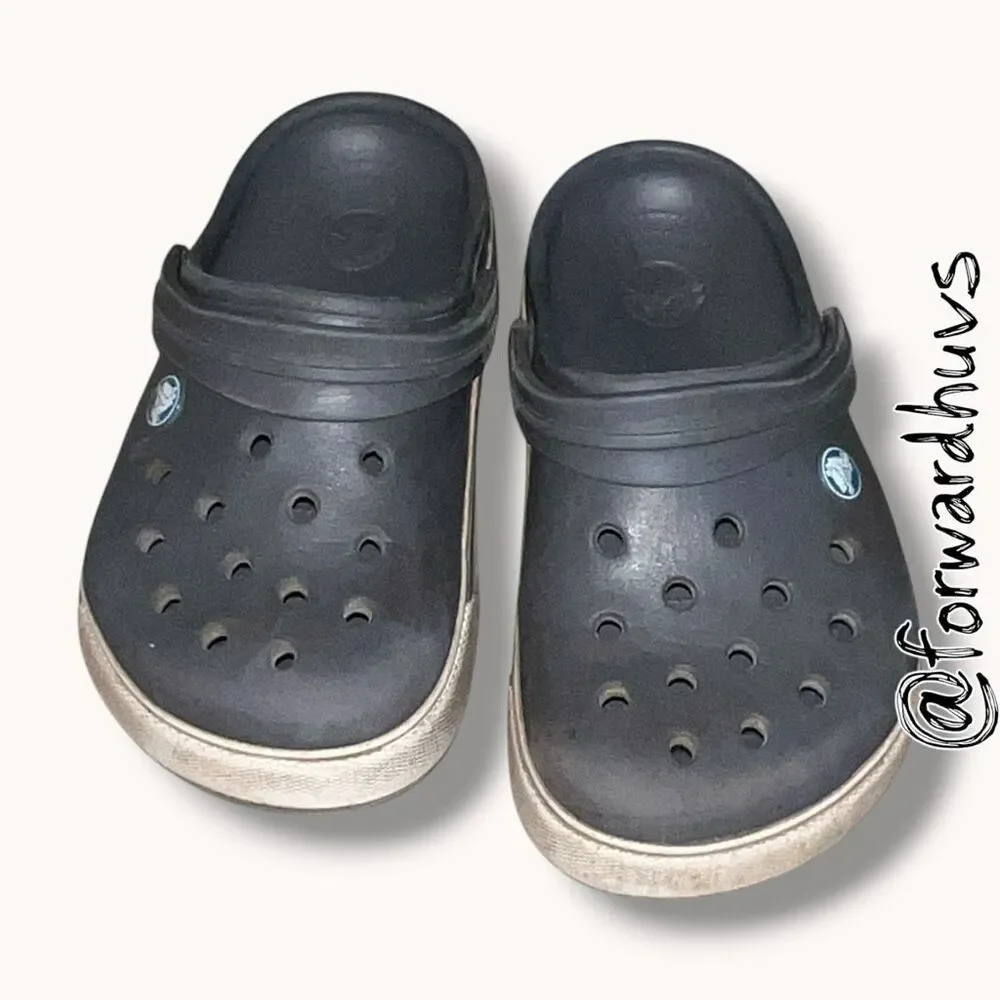 Crocs Classic Clogs Gray Heavy Wear Kids J3 Slip On Shoes